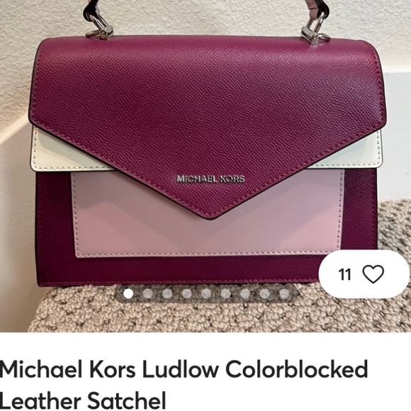 Michael Kors Red and Cream Satchel with Gold Hardware - Picture 16 of 16